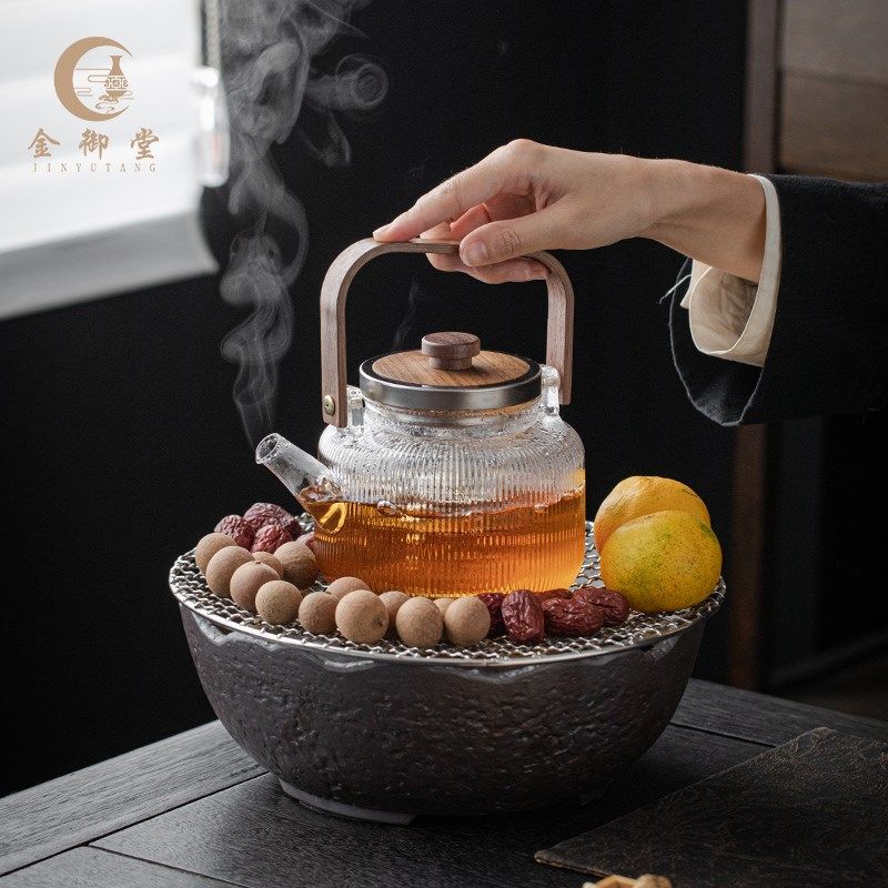 粗陶围炉煮茶家用电烤炉室内电陶炉煮茶炉提梁壶烧水泡茶商用套装,餐饮具,煮茶炉,淘宝优惠券,粉丝福利购,淘宝优惠卷