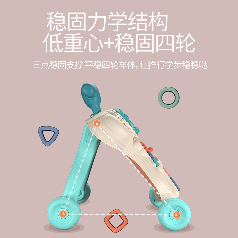 宝宝手推学步车防侧翻防O型腿学走路婴儿助步车6-7-18个月男女孩