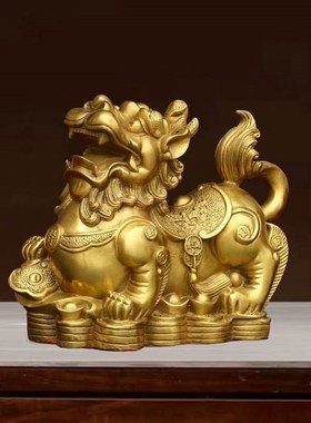 全铜貔貅摆件一对客厅玄关装饰家居店铺办公室工艺品皮休礼品中式