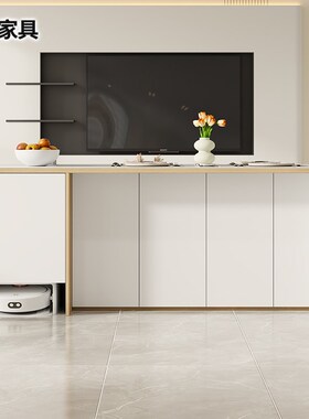 岩板岛台餐桌一体开放式厨房茶吧台扫地机小户型储物式岛台3E66