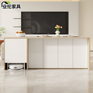 岩板岛台餐桌一体开放式 岛台3E66 厨房茶吧台扫地机小户型储物式