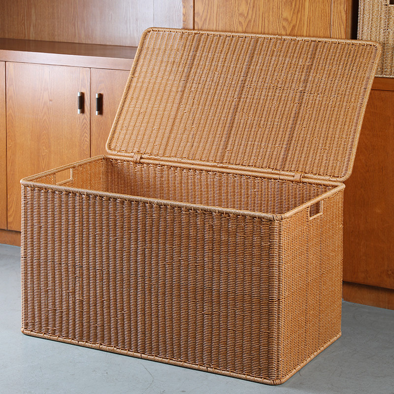 特大容量仿藤编织被子衣物收纳箱置物筐客厅毛绒玩具收纳箱整理框,收纳整理,收纳箱,淘宝优惠券,粉丝福利购,淘宝优惠卷