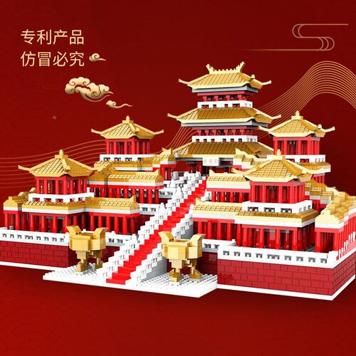 8803阿房宫积木中国风高难度拼装微颗粒建筑立体模型拼插益智玩具