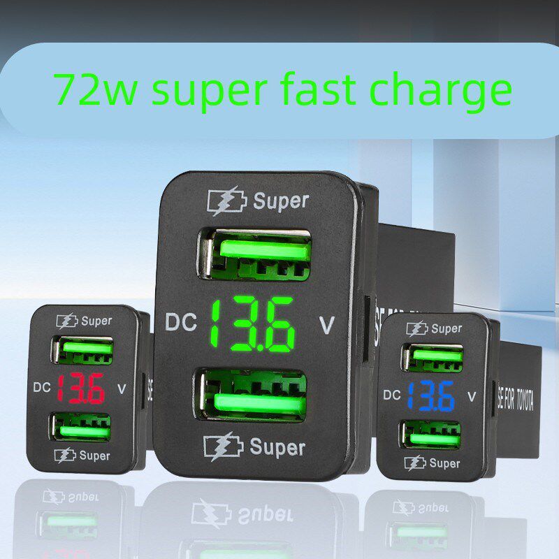 改装车载usb充电器超级r快充12V24V汽房货车加装嵌入式手机接口