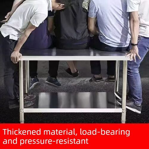 不锈钢加厚双层商用m工作台包装装载台厨房工作台餐厅切菜三层工