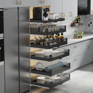 拉篮厨房橱柜高柜高深拉篮零食柜拉篮多层抽屉单层X碗碟篮锅具篮