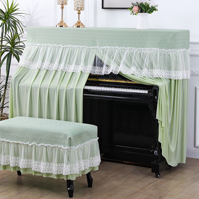 加厚钢琴盖布开机不取大气钢琴全罩钢琴装饰蕾丝立式电钢琴防尘罩