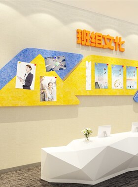 毛毡板办公室布置装饰企r业司班组文化墙贴员工团队风采展示公告