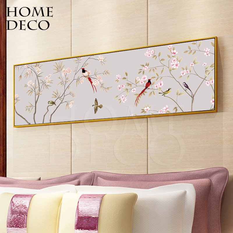 新中式花鸟装饰画现代客厅沙发背景墙画卧室床头挂画餐厅书房壁画