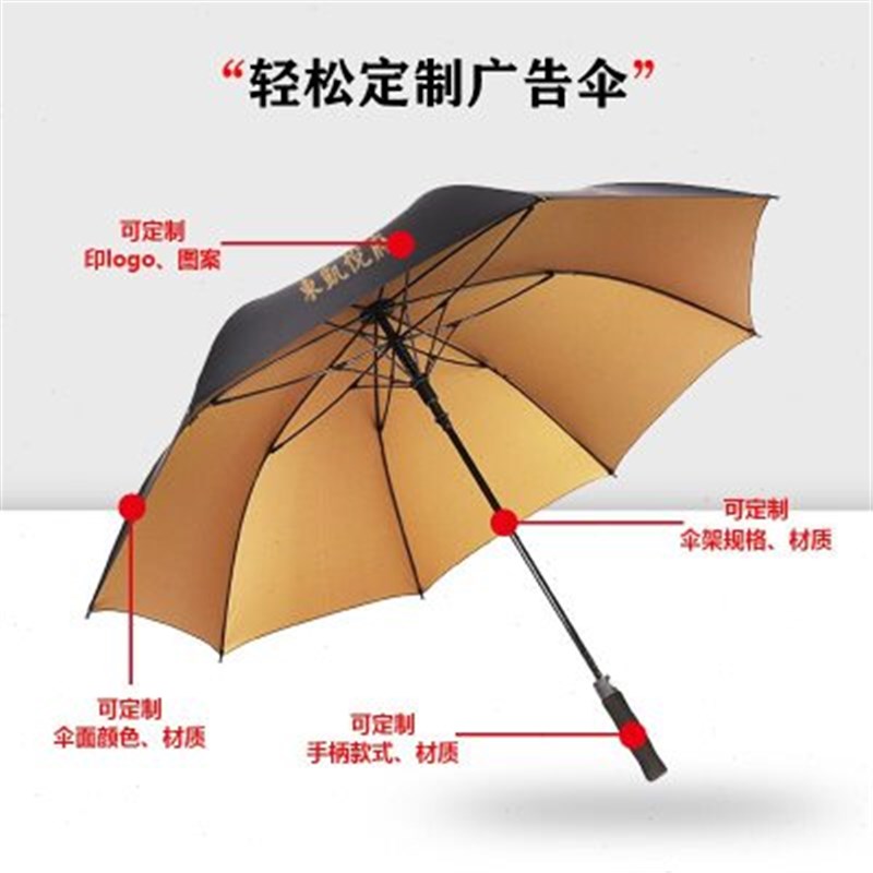 高档雨伞定制logo印字广告伞可印图案透明活动长柄商务定做礼品伞