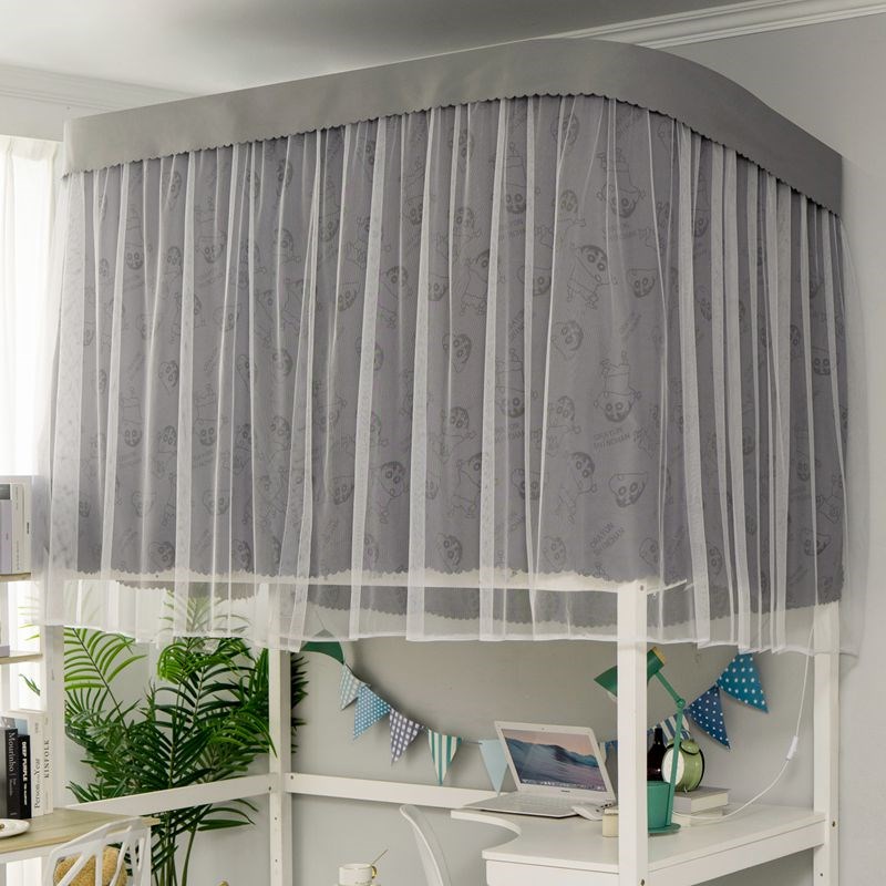 U型双轨道床帘上铺宿舍u支架加厚遮光下铺女寝室蚊帐一体式男学生