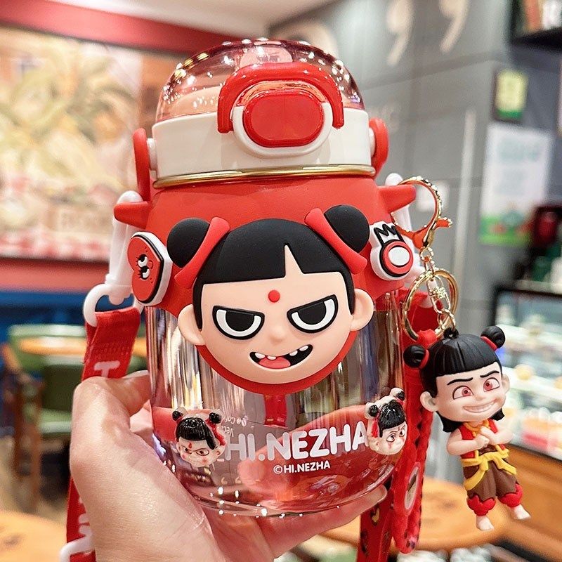 哪吒儿童水杯大容量可爱吸管杯幼儿园小学生夏季塑料杯便携式水壶,餐饮具,吸管杯,淘宝优惠券,粉丝福利购,淘宝优惠卷