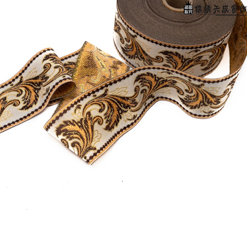 宽4/6/8cm窗帘提花布织带民族风刺绣花边DIY服装布艺拼接布条CC03