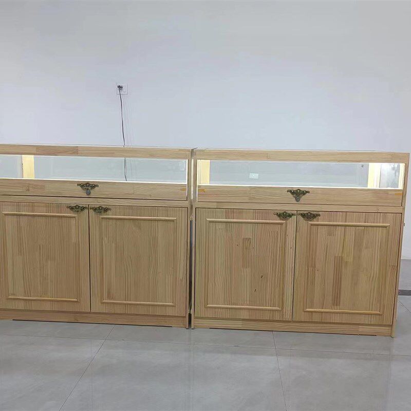 实木新中式珠宝展示柜首饰玉器饰品柜台玻璃柜子展柜展示柜手串柜