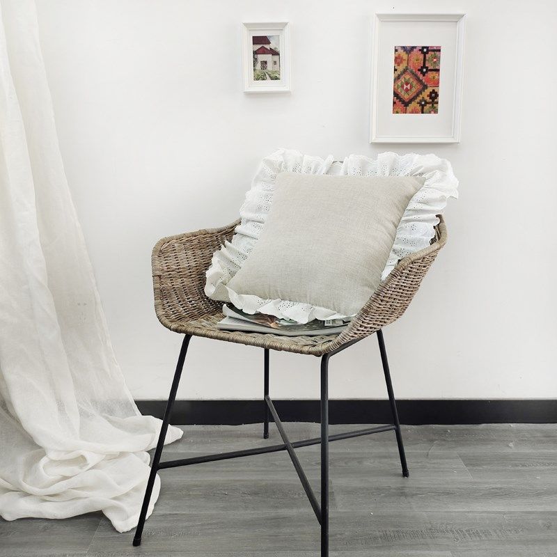 靠垫套子不含芯 沙发靠垫套床头套罩软包靠垫40x40cm宫廷亚麻抱枕