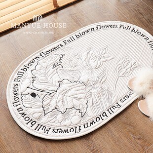 客厅绣花全棉I地垫卧室地台坐垫床边垫地毯 法式 M.life 花间素影