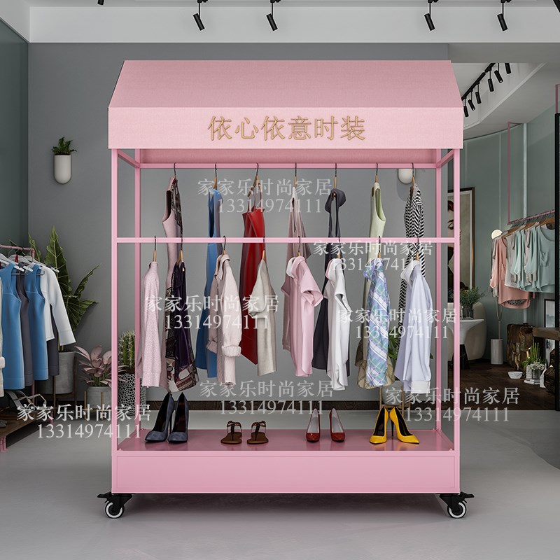 欧式铁艺服装展示架服饰家具多功能夜市地摊车鞋店鞋架摊位车移动