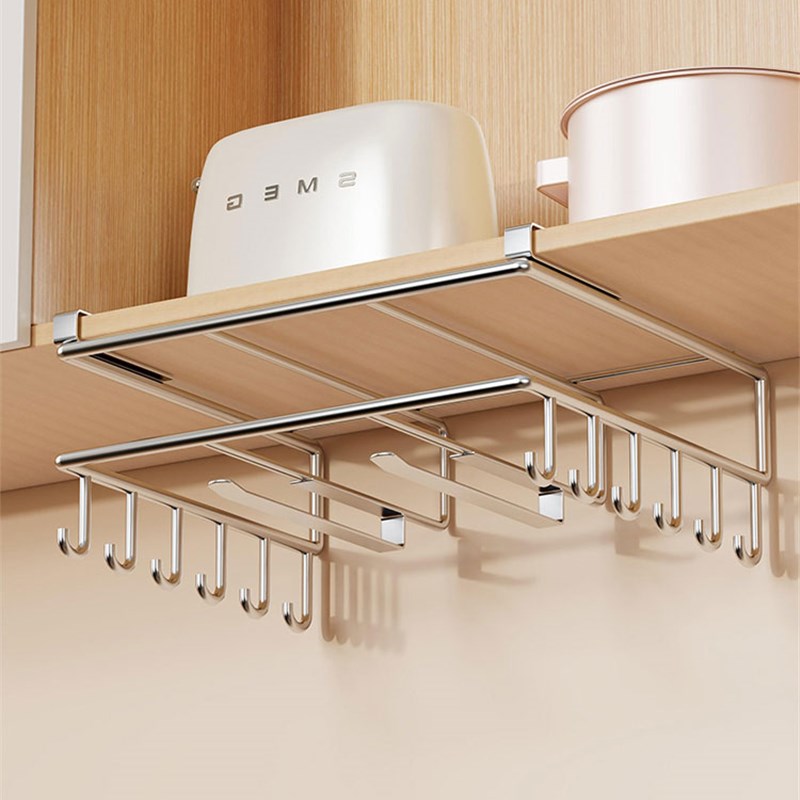 厨房置物架收纳神器悬挂挂篮吊柜下菜板分层橱柜内砧板锅盖下挂架