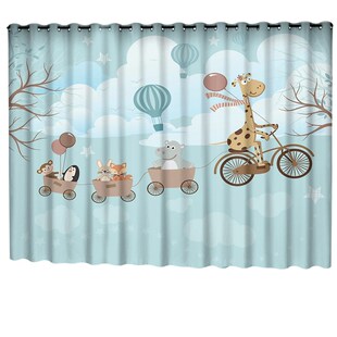 儿童房卧室免打孔卡通小汽车动物可爱全遮光布落地窗男孩房间窗帘