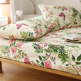 老粗布床单单件小清新全棉田园帆布软凉席宿舍床1.5/1.8m床上