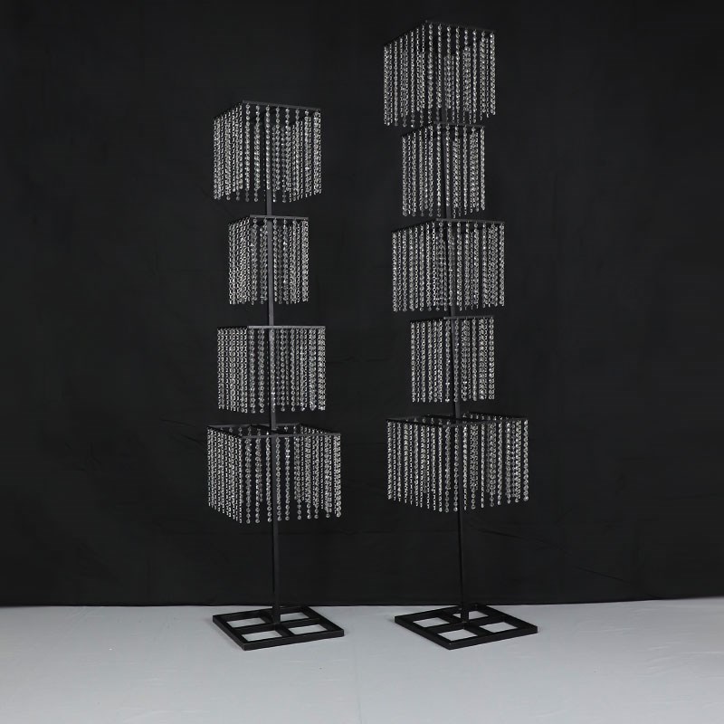 新款婚庆道具铁艺水晶韶华路引珠帘路引婚礼堂布置舞台背景装饰架