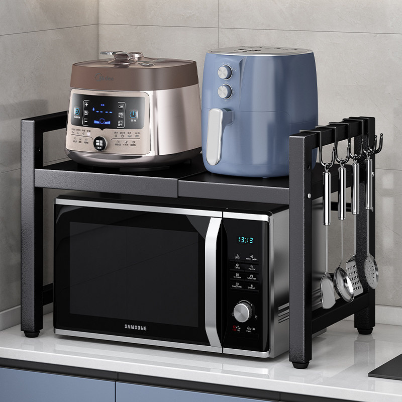 可伸缩厨房微波炉置物架烤箱架子家用双层台面桌面电饭锅收纳支架,厨房/烹饪用具,厨房置物架/置物柜/角架,淘宝优惠券,粉丝福利购,淘宝优惠卷