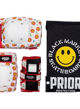 PRIOR成人青少年儿童陆冲滑板轮滑护具6件套装护手护肘膝头盔