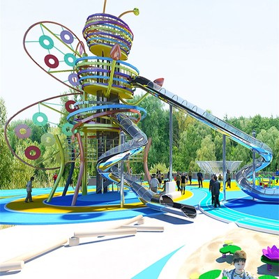 大型户外不锈钢滑梯儿童游乐设备幼儿园室外滑滑梯无动力非标定制