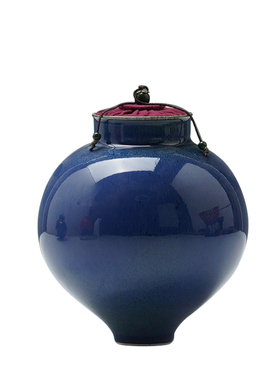 新中式创意陶瓷罐储物摆件家居客厅茶室哈吉桌面储茶艺术软装摆设