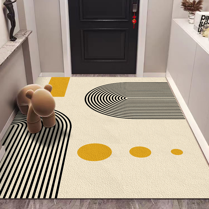 奶油风入户门地垫进门门口地毯PVC可擦免洗家用脚垫防滑玄关皮革