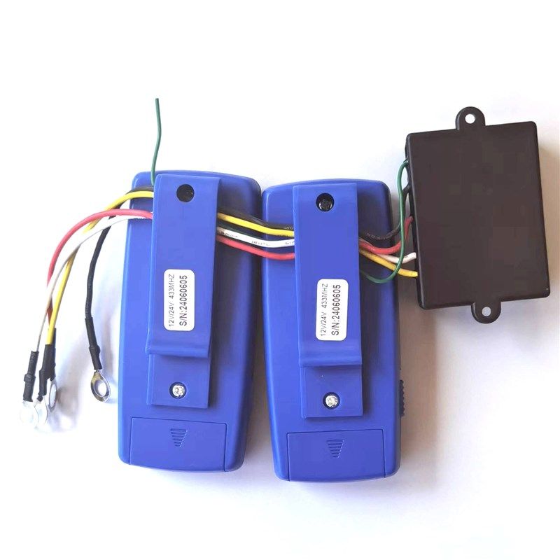 通用电动绞盘无线遥控器卷扬吊机绞车遥控器12V24V无线电控制器车