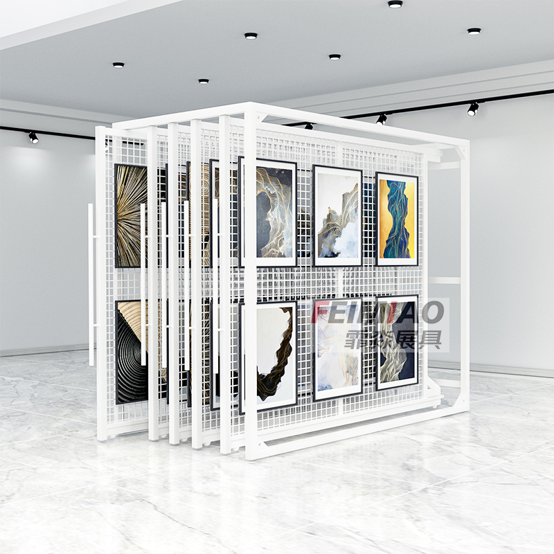 挂画展架抽拉油画装饰画相框国画推拉样品展示架多功能立式落地式