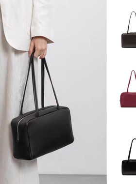 明星同款astra保龄球包小羊皮极简大容量波士顿手提单肩枕头包女