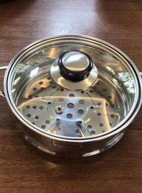 304不锈钢迷你家用奶锅汤小蒸笼16/18cm 小汤锅格蒸屉馒头蒸层包