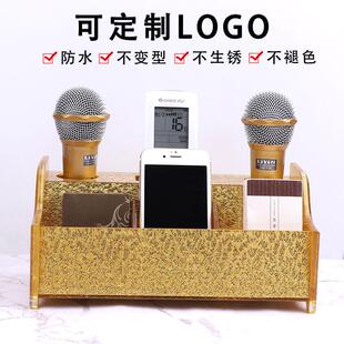 ktv无线 线话筒架压克力麦克风放置架多功能话筒支架收纳盒桌面台