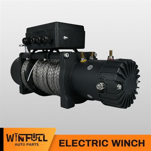 12000磅尼龙绳绞盘 电动卷扬机12V 24V 电葫芦电动绞车绞盘直流