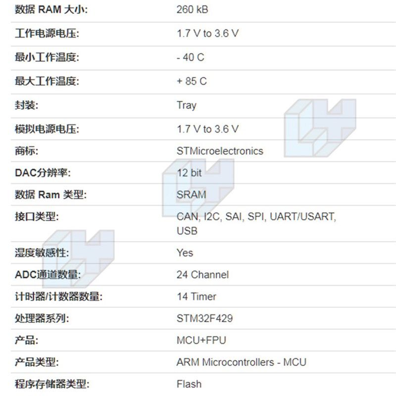 凌远实业STM32F429IGT6封装LQFP-176ARM微控制器MCU价格优势请咨