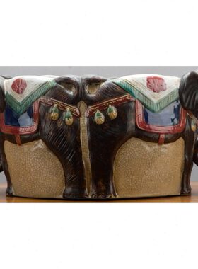 现 纽约下城公园进口节日盛装双象立体花槽装饰盒桌面摆设45x25