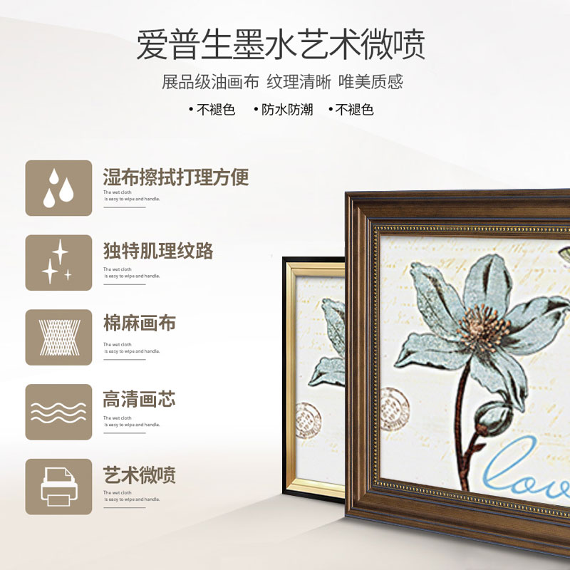卧室装饰画美式客厅沙发背景墙壁画餐厅墙面复古油画玄关挂画欧式图片