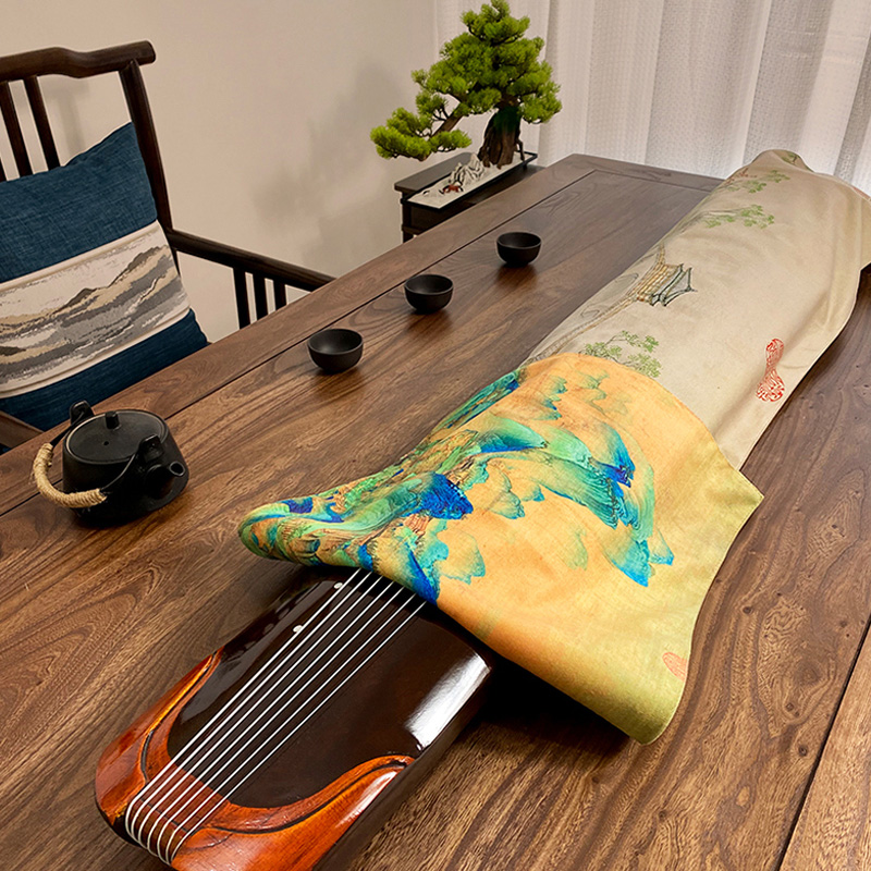 双面图案古琴盖布防尘罩防尘布专用盖琴布琴罩桌旗桌布古琴罩加厚