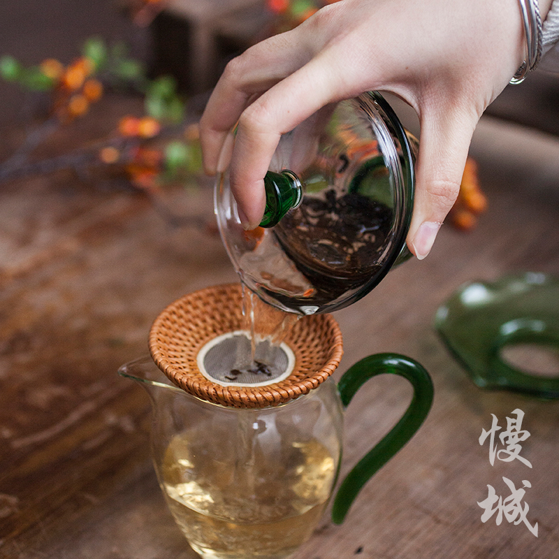 手工竹编茶滤藤编茶漏 复古创意茶渣茶叶过滤器 茶道零配功夫茶具