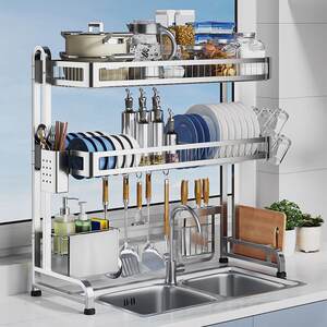 宝爵置物架厨房不锈钢水槽碗碟沥水架家用大容量收纳层架滤水置物