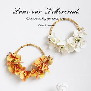 高端手感蝴蝶兰人造花室内装饰门楣花摄影道具新娘手持花环