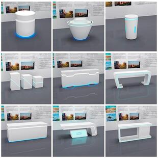 定制烤漆展示台中岛地台模型化妆品产品展台摆件发光摆台桌子展柜