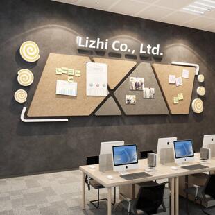 办公室墙面装饰毛毡贴纸布告板创意照片展示板员工风格企业文化氛