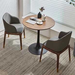 北欧轻奢小户型茶几阳台餐桌休闲 咖啡厅小桌子洽谈桌椅实木小圆