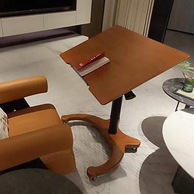 橡胶木折叠翻转沙比利实木升降电脑培训演讲台学习书桌站立式办公