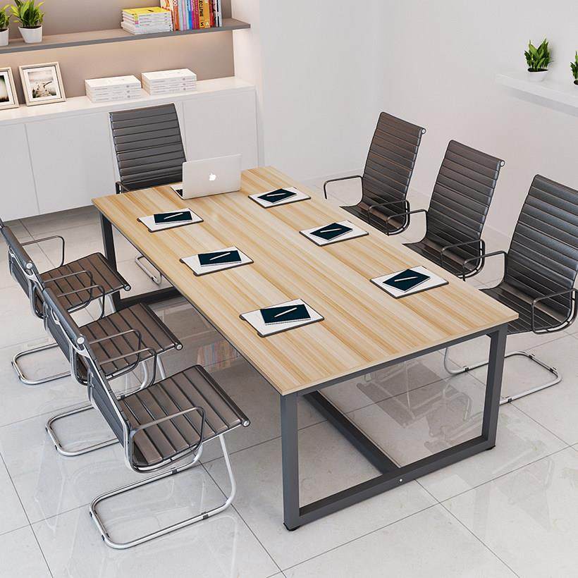 会议桌电脑大班台桌员工培训会客洽谈简约现代职员钢木办公桌长条