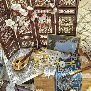 中式古风摄影谷美拍摄道具拍照周边桌面国风场景布置迷你屏风摆件