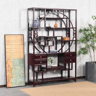 博古架新中式实木茶架置物架多宝阁多宝格展架家俱小摆件装饰品